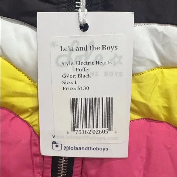 Lola & the boys women’s winter jacket with hearts
